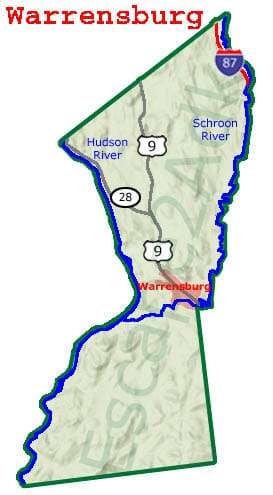 Warrensburg Map - copyright 2024 Escape2Adk