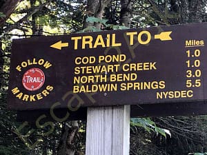 Cod Pond Trailhead Sign