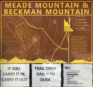 Meade and Beckman Mountains Map Sign